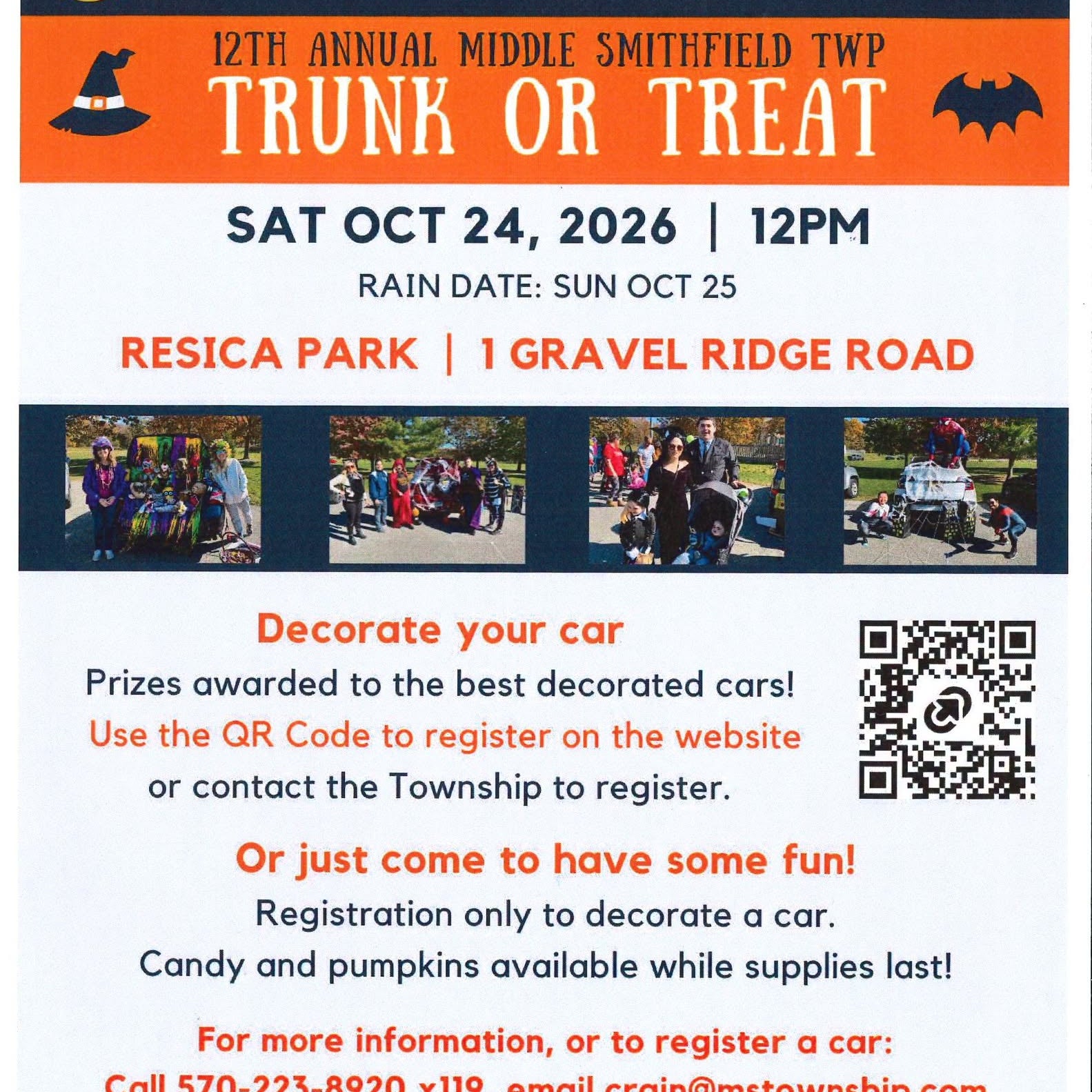 Annual Trunk or Treat at Resica Park | October 24, 2026