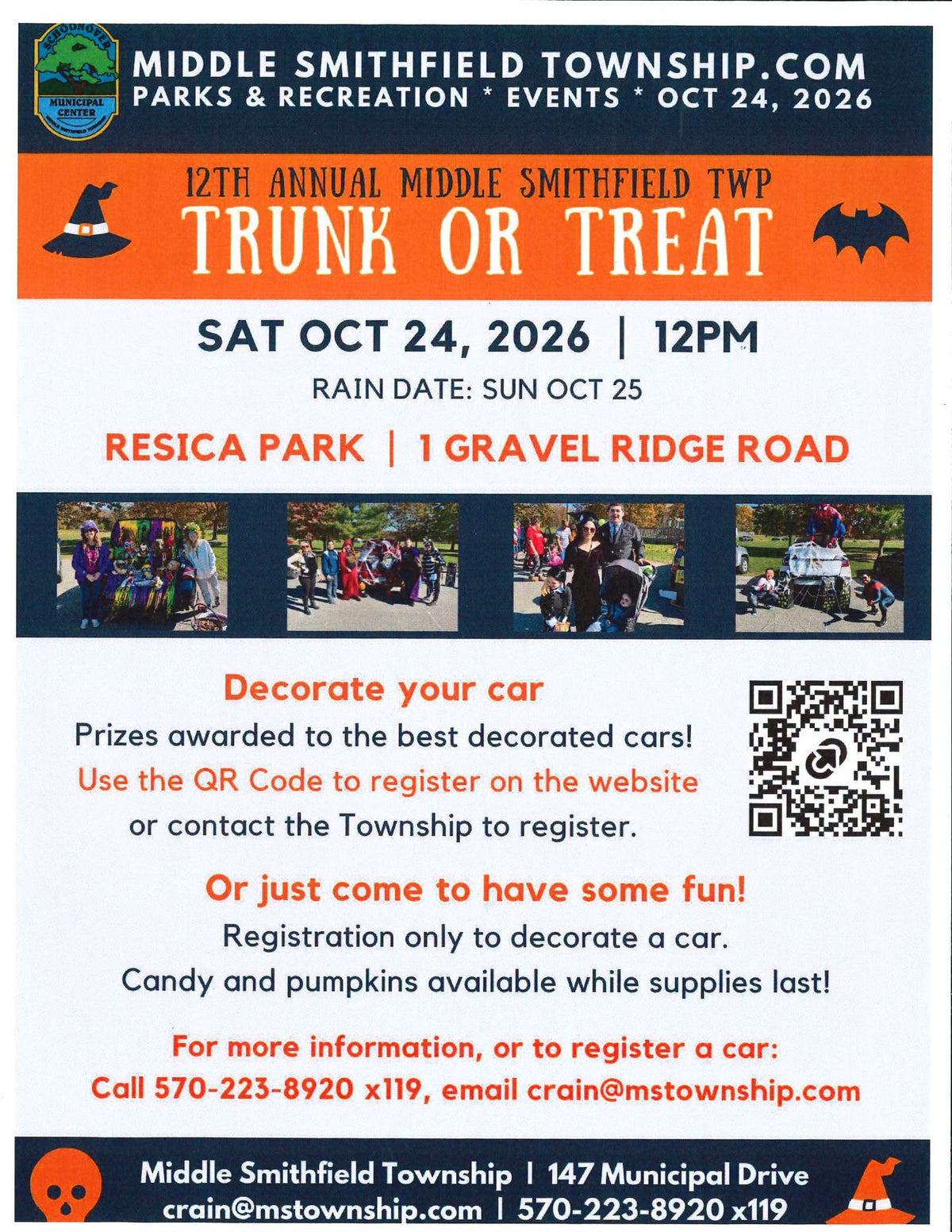 Annual Trunk or Treat at Resica Park | October 24, 2026