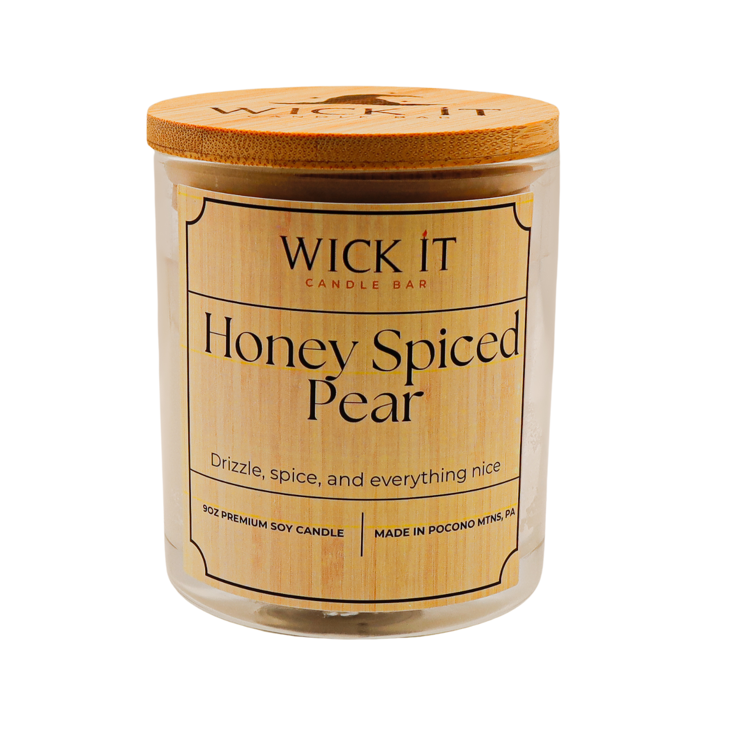 Wick It Candle Bar Honey Spiced Pear Soy Candle | 9 ounce