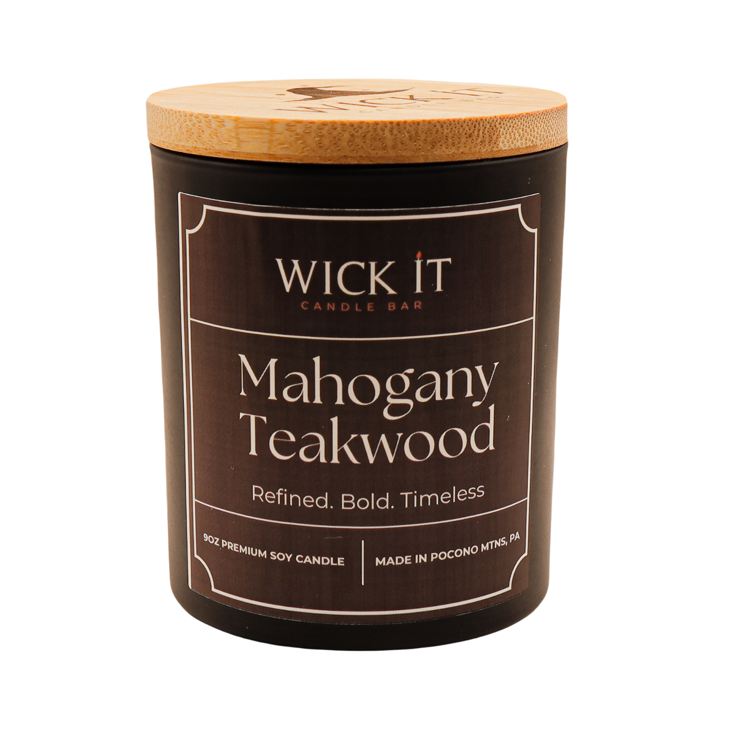 Wick It Candle Bar Mahogany Teakwood Soy Candle | 9 ounce