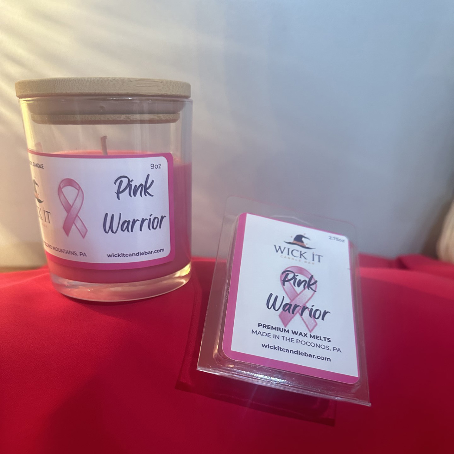 Wick It Candle Bar Pink Warrior Candle and Wax Melt