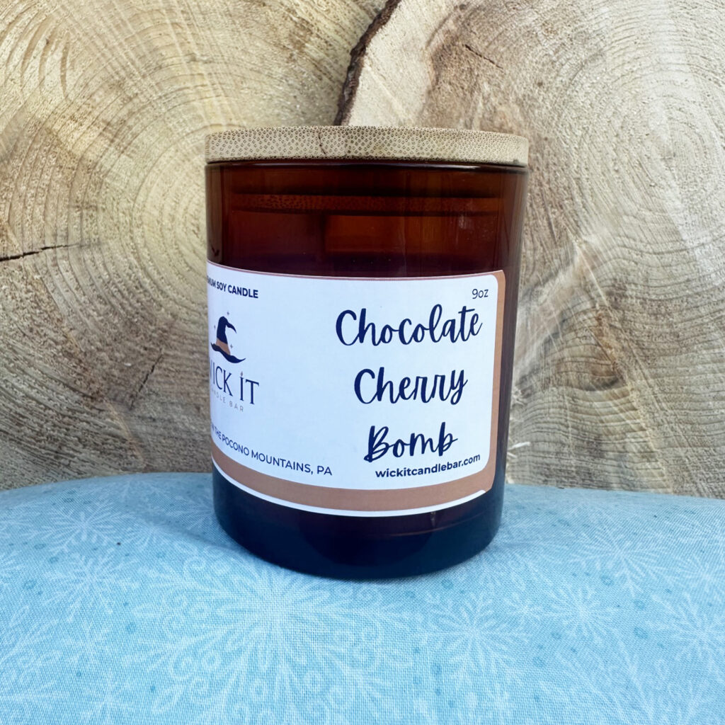 Wick It Candle Bar Chocolate Cherry Bomb Soy Candle | 9 ounce