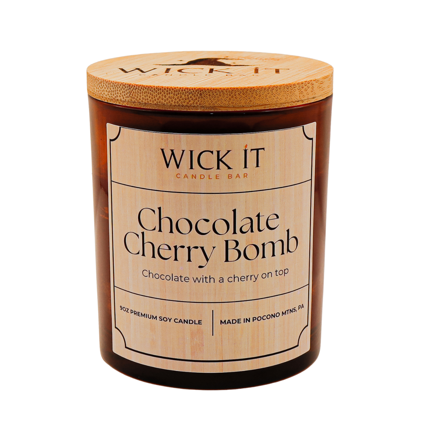 Wick It Candle Bar Chocolate Cherry Bomb Soy Candle | 9 ounce