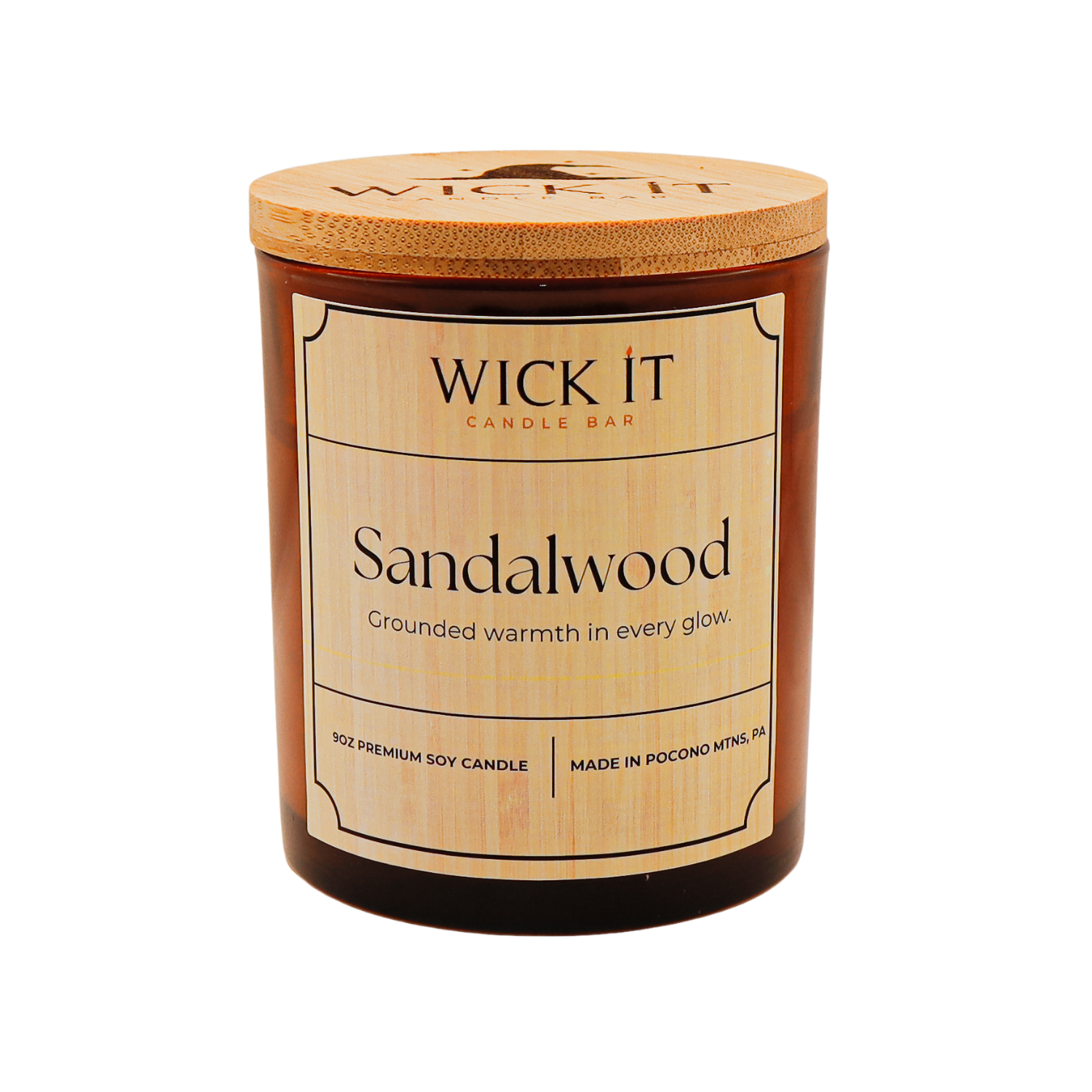 Wick It Candle Bar Sandalwood Soy Candle | 9 oz