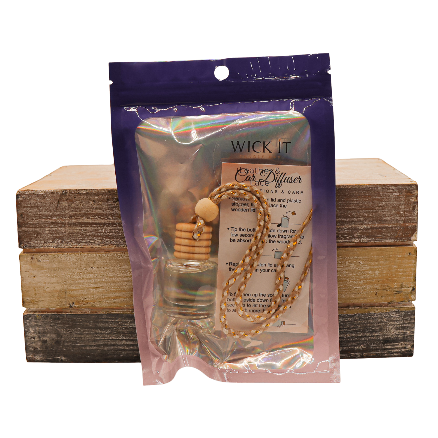 Wick It Candle Bar | Leather & Lace Car Diffuser