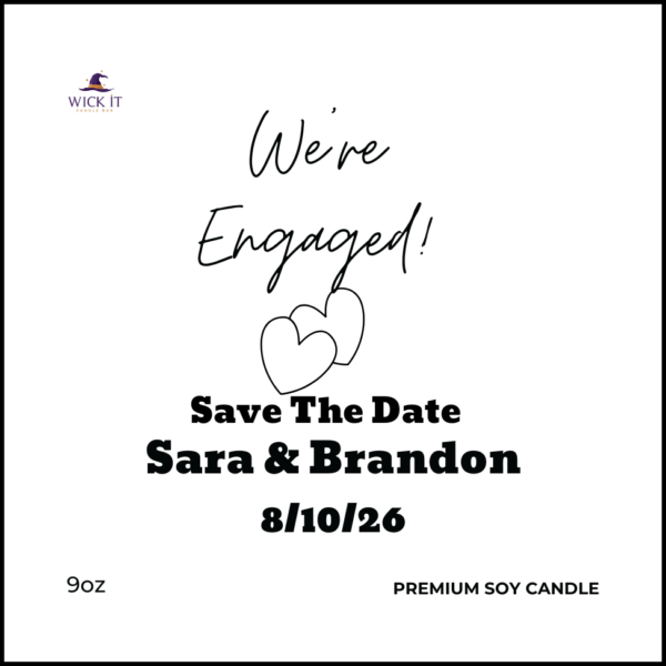 We're Engaged Save the Date Custom Candle & Wax Melts