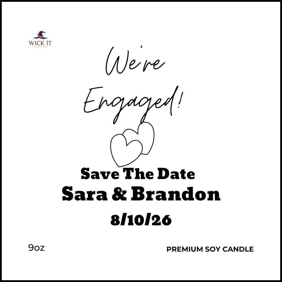 We're Engaged Save the Date Custom Candle & Wax Melts