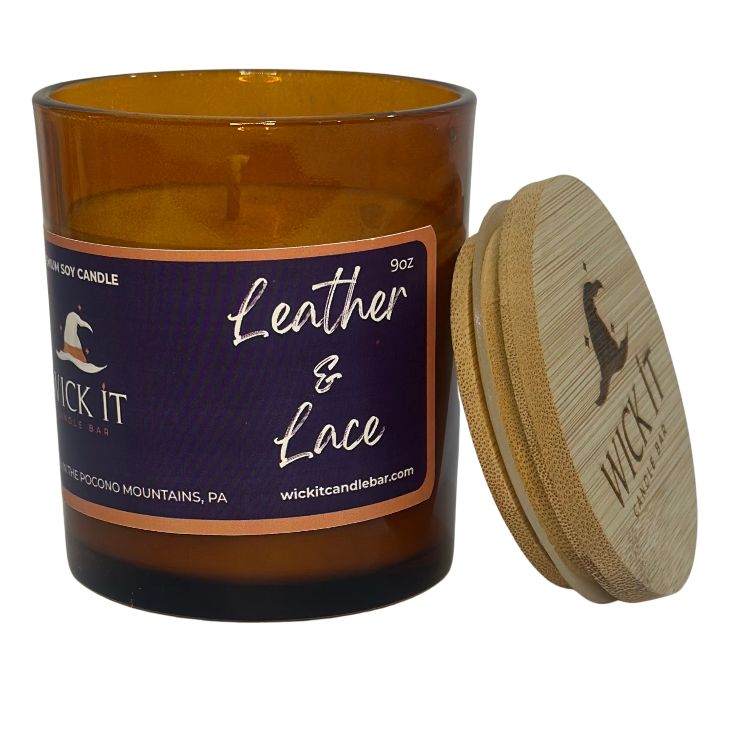 Wick It Candle Bar Leather and Lace Soy Candle | 9 ounce