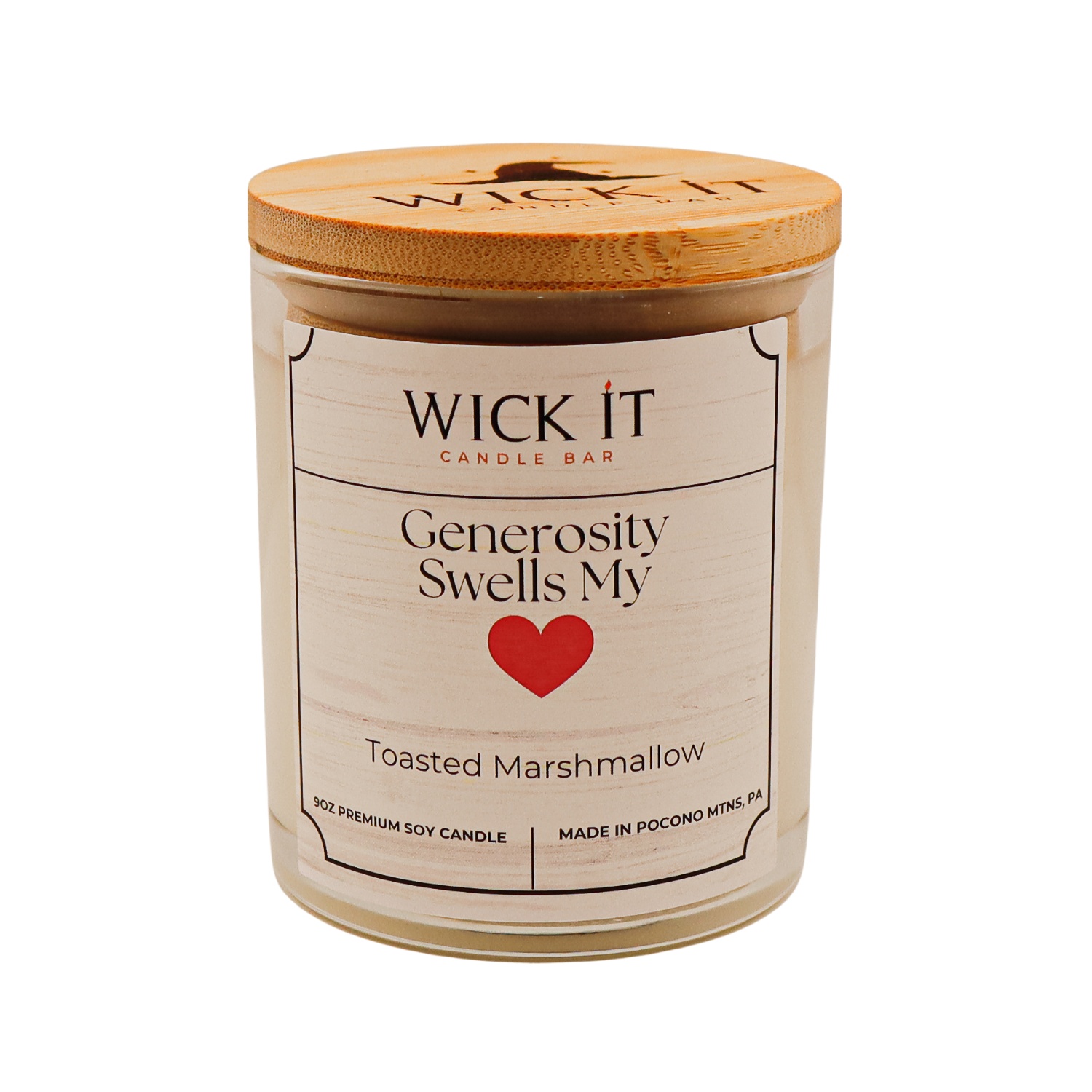 Wick It Candle Bar Toasted Marshmallow Soy Candle | 9 ounce