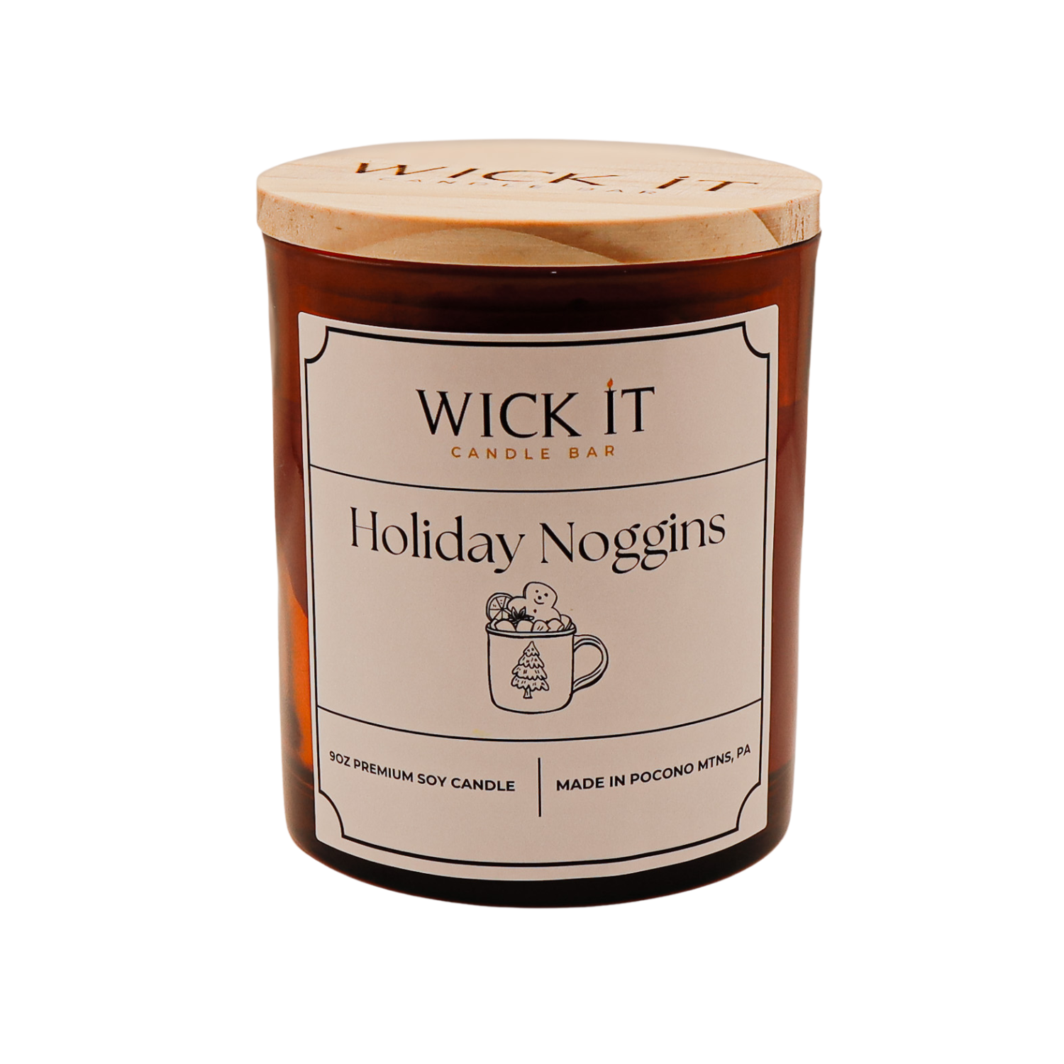 Wick It Candle Bar Holiday Noggins Soy Candle | 9 ounce
