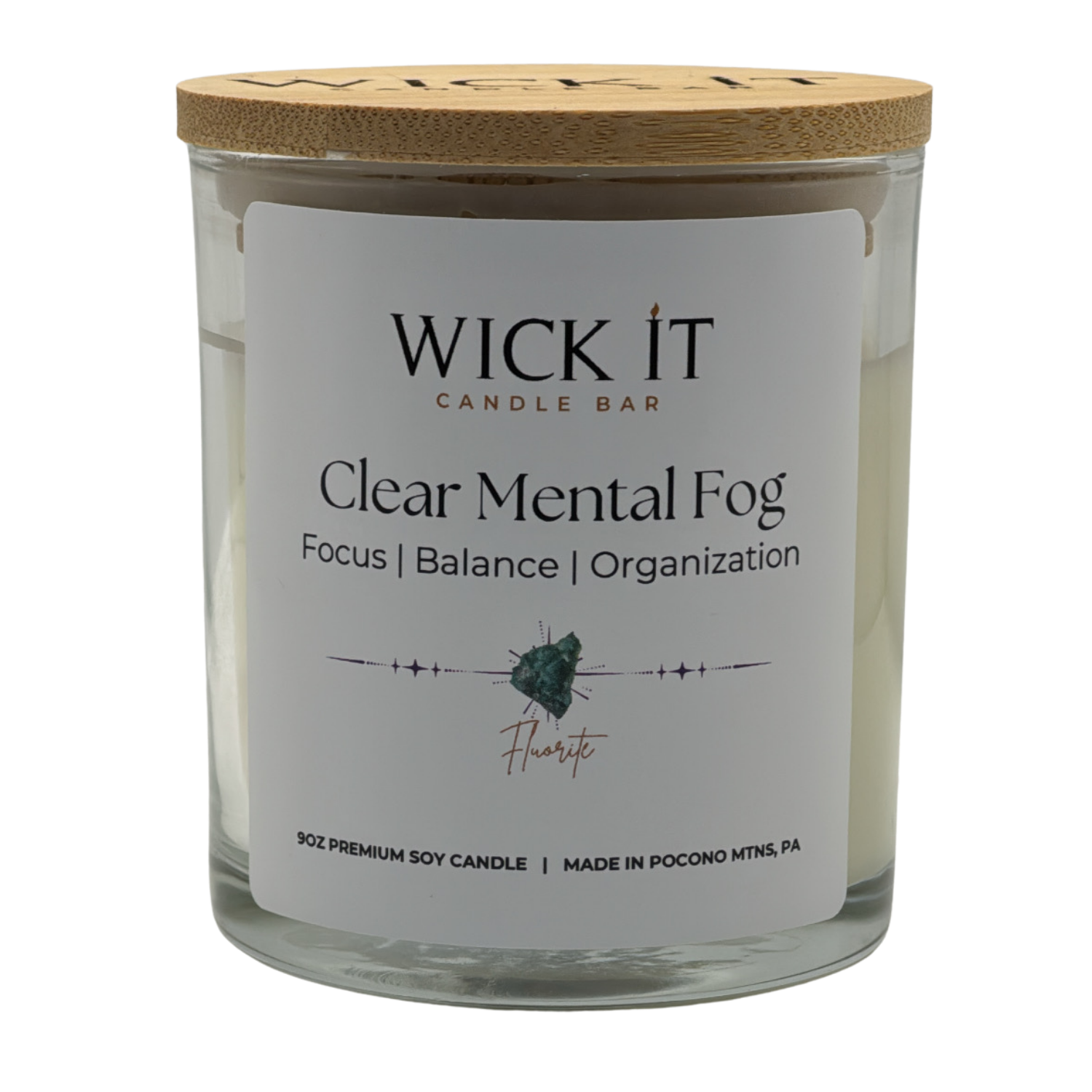 Wick It Candle Bar Clear Mental Fog Soy Candle | 9 ounce